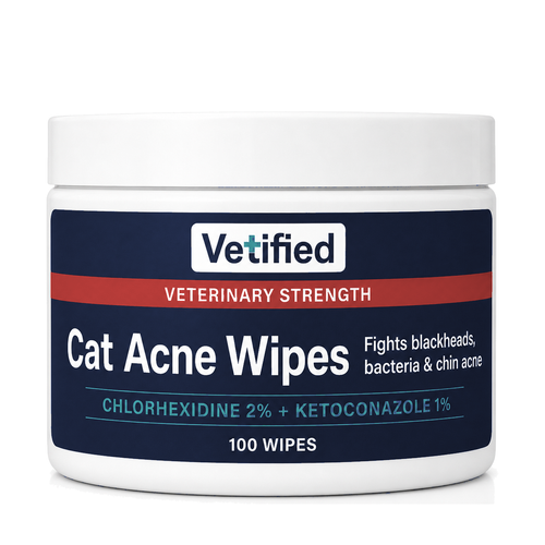 Vetified Cat Acne Wipes for feline chin acne and skin issues