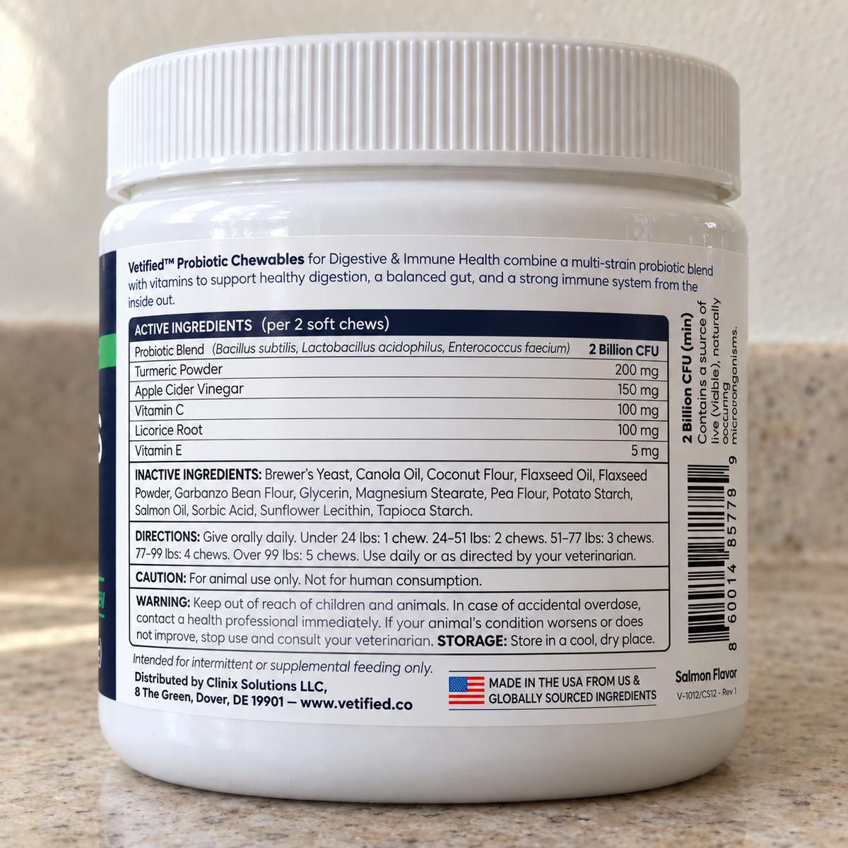 VETIFIED Probiotic Chewables for Dogs – Digestive & Immune Health Support