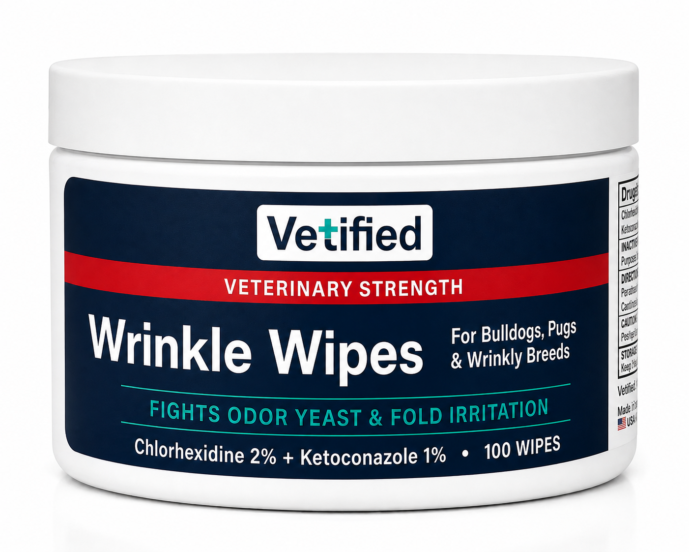 Vetified Yeast Wipes for Paws and More - 100 Count