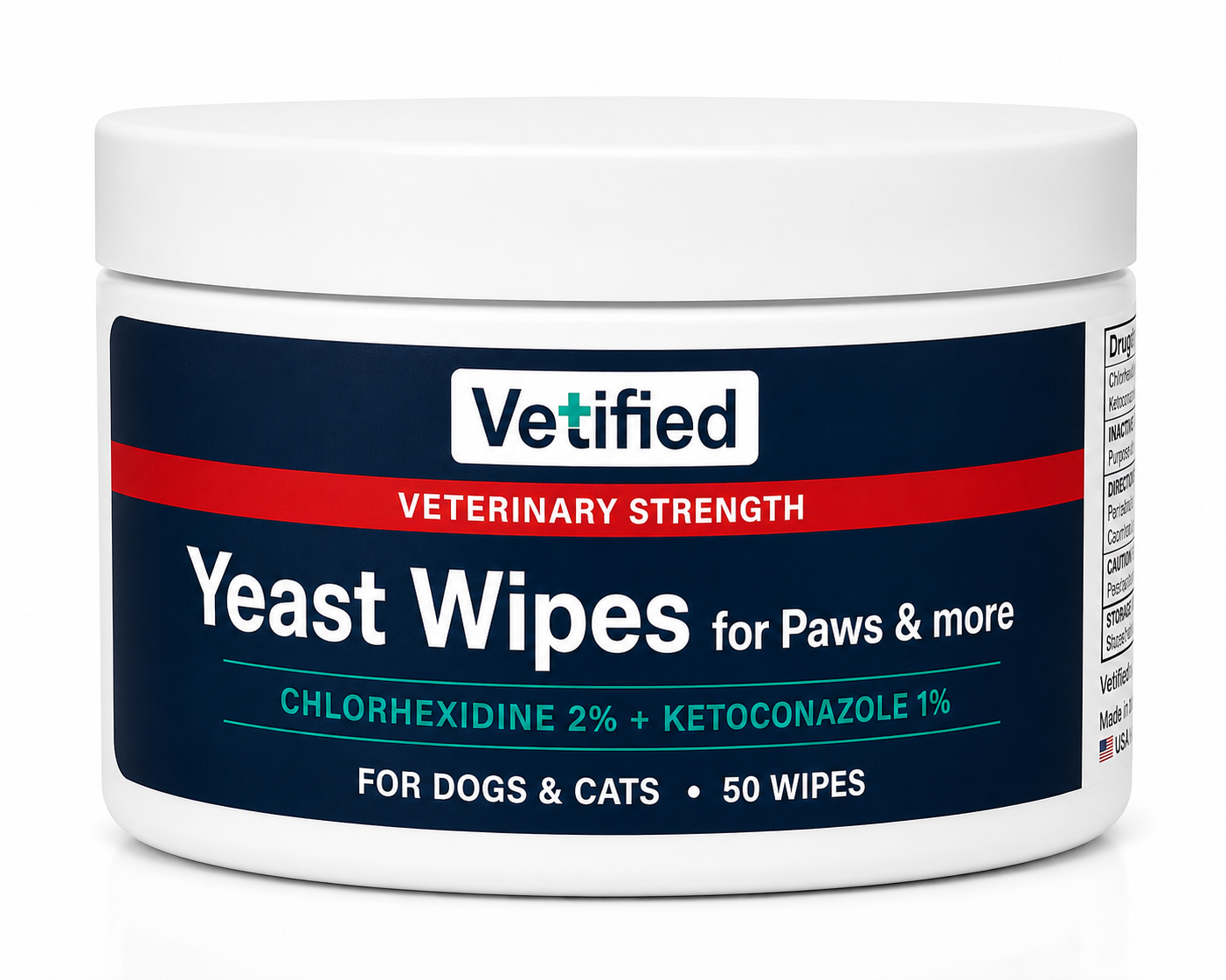 Vetified Dog Wrinkle Wipes for Bulldogs Pugs and Wrinkly Breeds - 100 Count